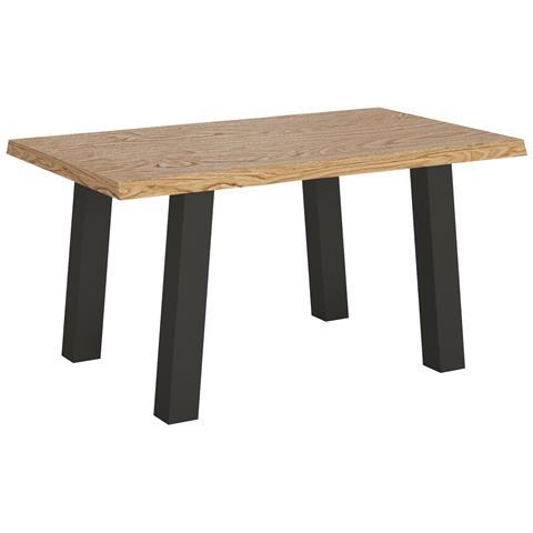 Tavolo Fisso 90x160 Cm Svalen Scortecciato Rovere Gambe Antracite - Foto 1