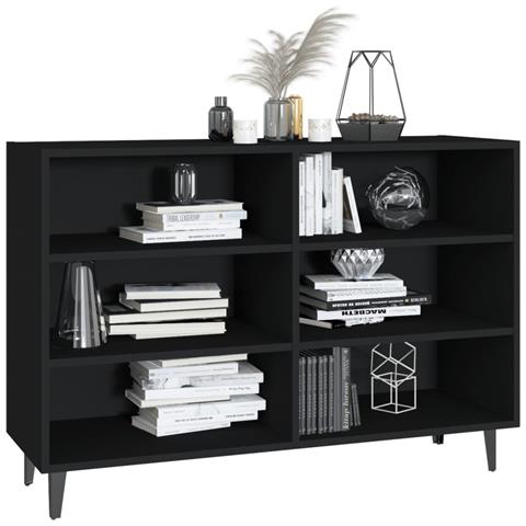 Credenza Nera 103,5x35x70 Cm In Legno Multistrato - Foto 2