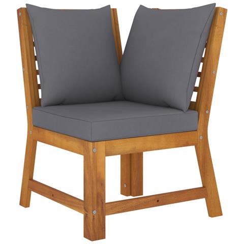 Lusso Casadino - Divano Angolare Modulare Cuscini Grigio Scuro Massello Acacia - Foto 2