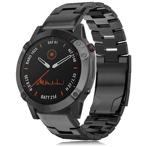 Cinturino Per Orologio In Titanio Per Garmin Fenix 7x / 6x / 5x - Sgancio Rapido, 26 Mm, Nero - Foto 1