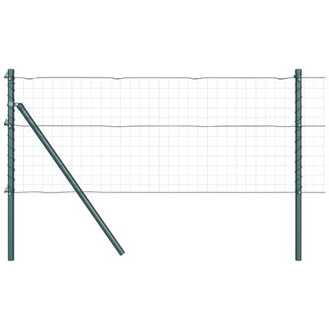 Poste per Recinzione 13 pz Verde Ø32 mm 120 cm Acciaio Zincato - Foto 1