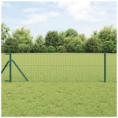 Poste per Recinzione 13 pz Verde Ø32 mm 120 cm Acciaio Zincato - Foto 2
