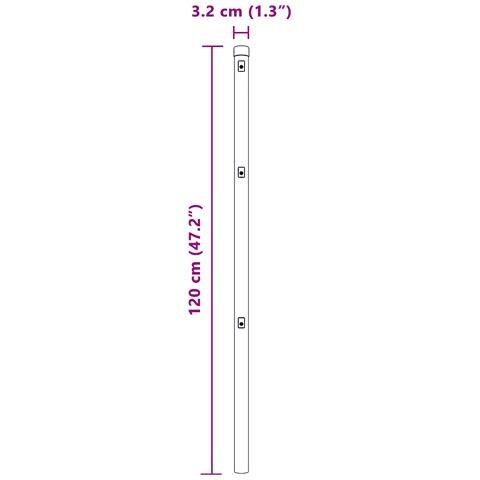 Poste per Recinzione 13 pz Verde Ø32 mm 120 cm Acciaio Zincato - Foto 7