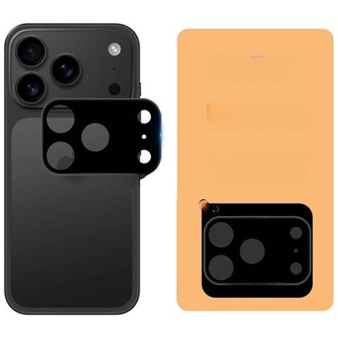 Protezione Obiettivo Fotocamera Nera Compatibile Con Iphone 17 Air (2 Pezzi) - Vetro Temperato - Foto 4
