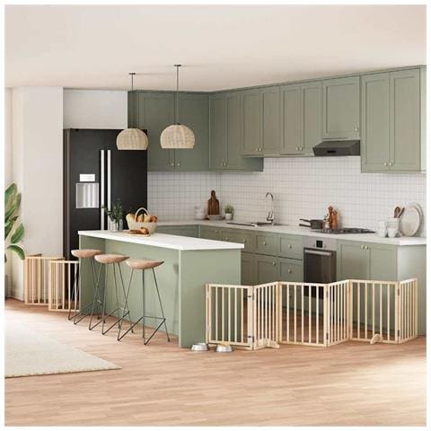 Cancello per Cani Porta Pieghevole 15 Pannelli 750 cm in Pioppo - Foto 2