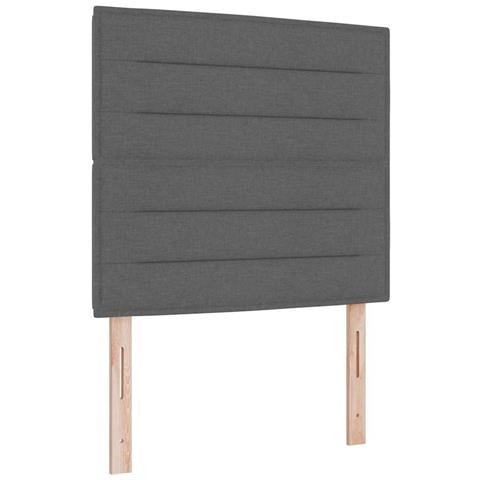 Letto a molle con materasso Grigio scuro 120 x 190 cm Tessuto - Foto 1