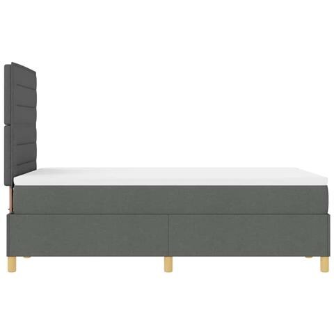 Letto a molle con materasso Grigio scuro 120 x 190 cm Tessuto - Foto 9