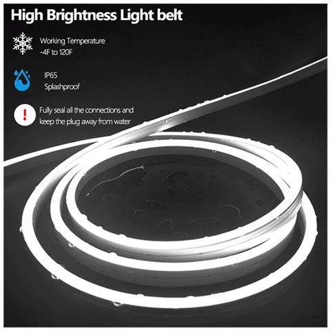 Striscia Led Neon Bianca 6500k - Dimmerabile Al Tocco, Alimentazione Usb Con Adesivo  2 Metri - Foto 7