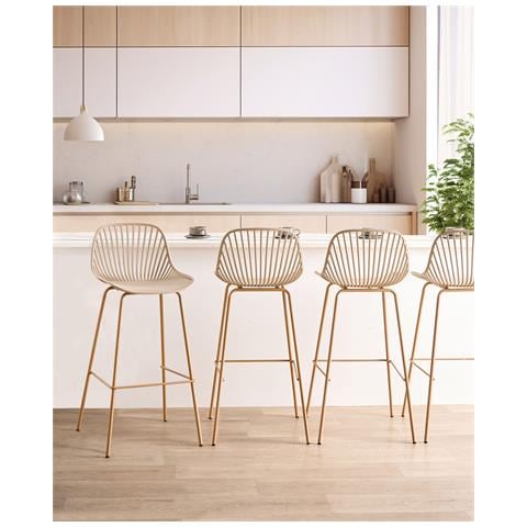 Set Di 4 Sedie Alte Kleve Beige - Foto 1