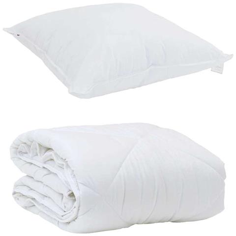Piumone con cuscino Bianco 155 x 200 cm Microfibra - Foto 1