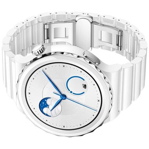 Cinturino In Ceramica Da 20mm - Compatibile Con Huawei Gt5pro/buds E Samsung Galaxy Watch Series Silver+white - Foto 3