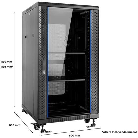 AI6822 22U Portapacchi a pavimento Nero - Foto 2