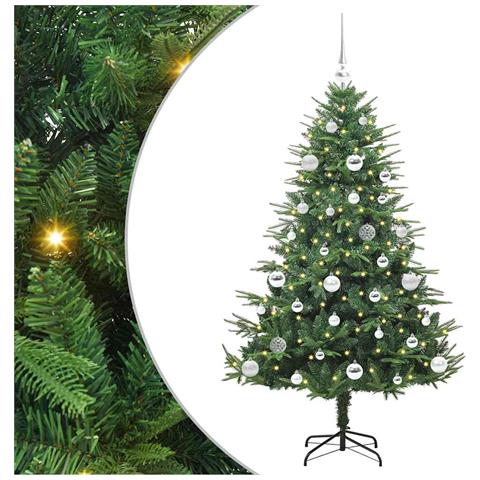 Albero di Natale artificiale preilluminato con set di palline - Foto 1