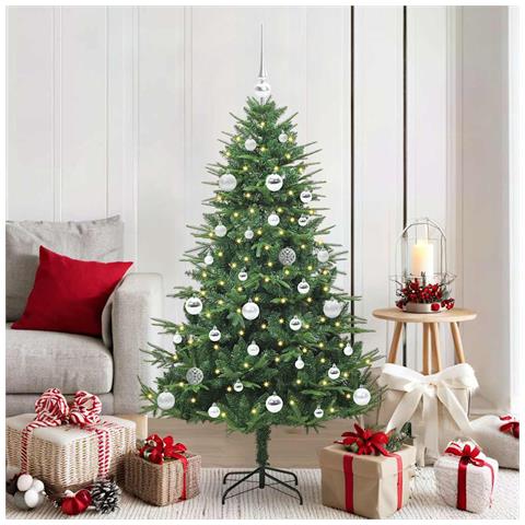 Albero di Natale artificiale preilluminato con set di palline - Foto 2