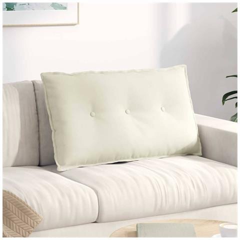 Cuscino per Schiena Crema 80 x 50 cm Tessuto in Cords - Foto 2