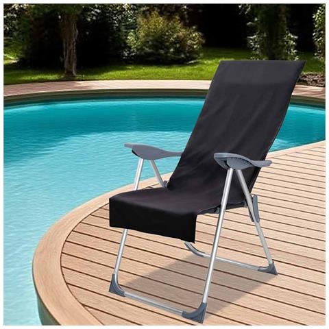 Asciugamani per Sedia Outdoor 2 pcs Nero 130 x 60 cm - Foto 2