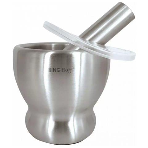 Mortaio in acciaio inossidabile Kinghoff KH-1661 per macinare spezie ed erbe aromatiche - Foto 2