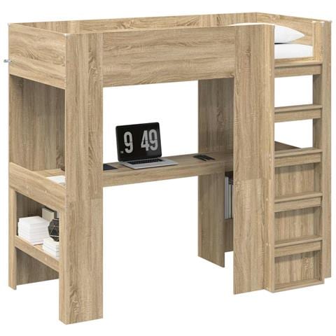 Struttura letto a castello con scrivania Rovere Sonoma - Foto 1