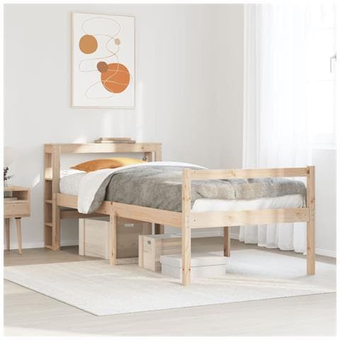 Letto per Anziani con Testiera 90x190 cm Legno Massello Pino - Foto 2