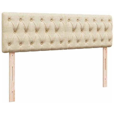 Pouf Letto con Materasso Crema 140x190 cm in Tessuto - Foto 9