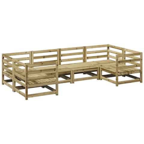 Set Divani da Giardino 6 pz in Legno Impregnato di Pino - Foto 1