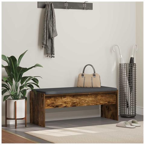 Panca per ingresso con cuscino Rovere fumé 103 x 38 x 40 cm - Foto 2