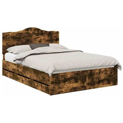 Struttura del letto con cassetto Rovere fumé 160 x 200 cm - Foto 1