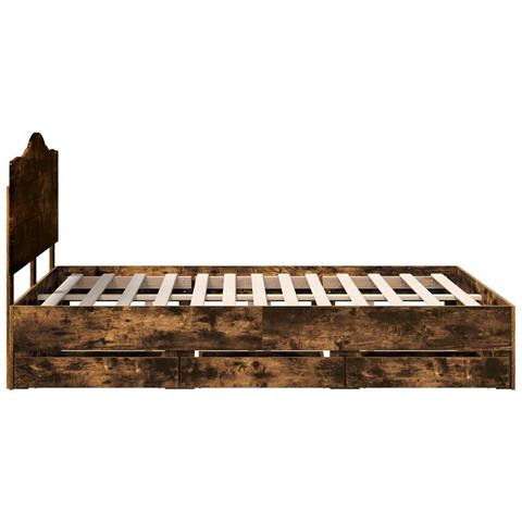 Struttura del letto con cassetto Rovere fumé 160 x 200 cm - Foto 9