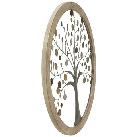 Decorazione In Metallo 3d Albero 9-marrone-metallo-61x1,8x61 Cm - Foto 2