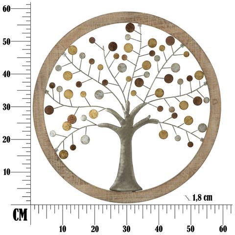 Decorazione In Metallo 3d Albero 9-marrone-metallo-61x1,8x61 Cm - Foto 8