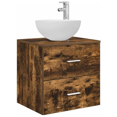 Mobile Lavabo da Parete Rovere Fumo 49,5 x 41 x 64,5 cm - Foto 1
