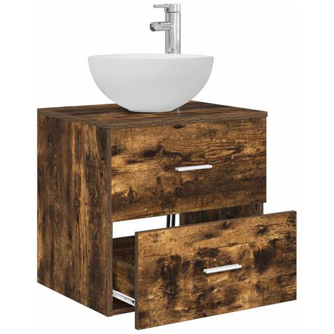 Mobile Lavabo da Parete Rovere Fumo 49,5 x 41 x 64,5 cm - Foto 2