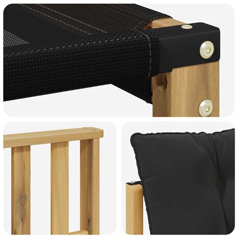 Set di divani da esterno con cuscino 6 pcs Bianco e Nero - Foto 9