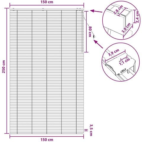Tenda Veneziana Marrone Scuro 150 x 250 cm 35 mm - Foto 9