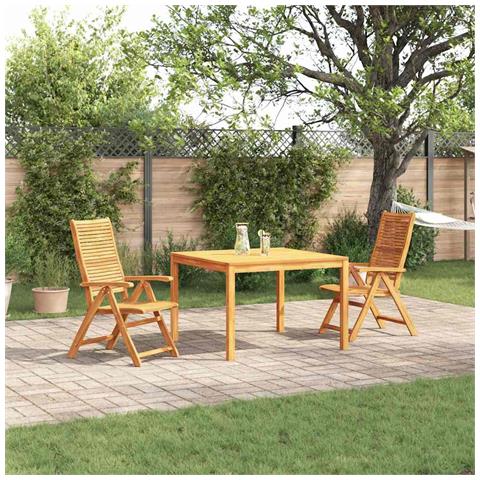 Set da Pranzo per Giardino 3 pcs Marrone - Foto 2
