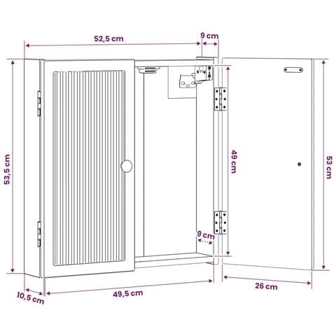 Armadio per Dartboard EDE Grigio Cemento 52,5 x 10,5 x 53,5 cm - Foto 9