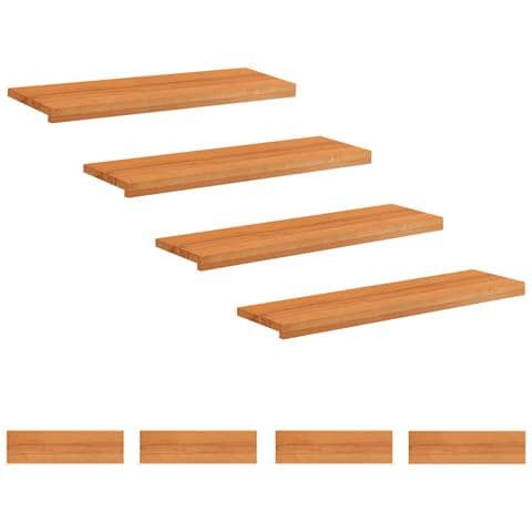Tappeti per scale 8 pz 100 x 25 x 2 cm Marrone Chiaro - Foto 1