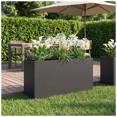 Vaso da giardino Nero 100 x 30 x 50 cm - Foto 2