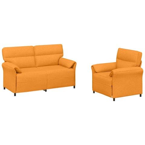 Set di divani 2 pz Giallo Scuro Tessuto - Foto 1