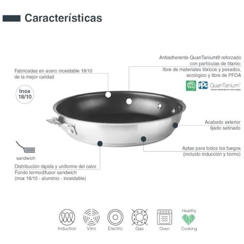 56820 - Corpo pentola combinata, acciaio inox 18/10, rivestimento antiaderente QuanTanium® - Foto 2