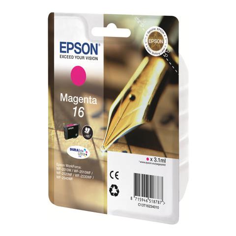 C13T16234010 Cartuccia Ink Originale Magenta per Epson WorkForce WF-2520 NF Capacità 165 Pagine  - Foto 2