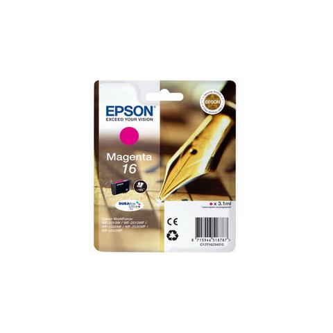 C13T16234010 Cartuccia Ink Originale Magenta per Epson WorkForce WF-2520 NF Capacità 165 Pagine  - Foto 1