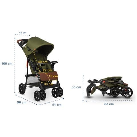 Emma Plus Passeggino Leggero Pieghevole Da 6 Mesi Fino 15 Kg Con Posizione Sdraiata Cinture A 5 Punti Ammortizzatori Con Vassoio Portabibite Borsa Per Genitori - Foto 7