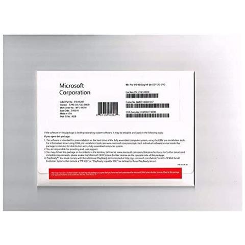 Di Windows 10 Professional Dvd A 64 Bit Oem Nuovo Pro Inglese Completa Pranzo - Windows 10 Pro Oem - Foto 1