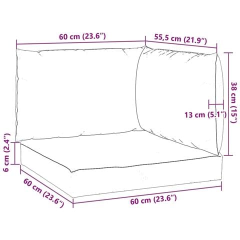 Cuscini per Pallet 3 pz Rossi in Tessuto Oxford - Foto 9