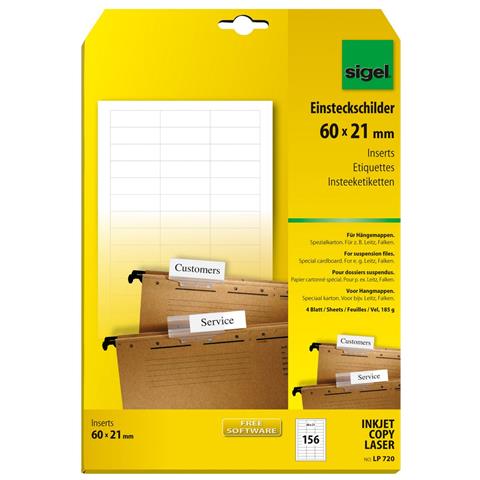 LP720 etichetta non adesiva 156 pz Bianco Rettangolo - Foto 1