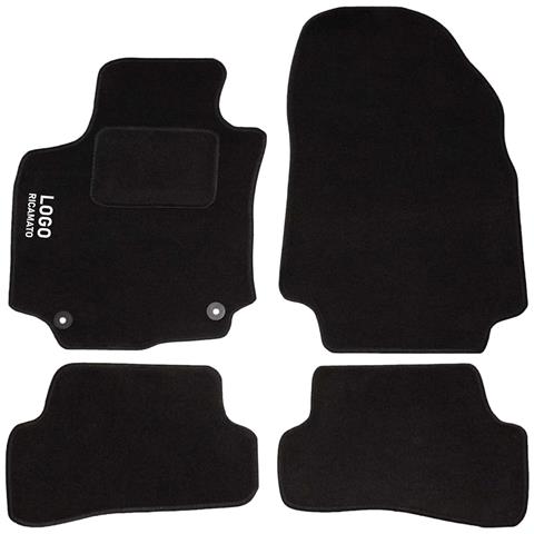 Tappetini Auto Compatibili Per Captur | Tappeti Sagomati | In Moquette Nera | Logo Ricamato Battitacco E 2 Clip Di Fissaggio | Accessori Interni - Foto 1