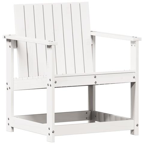 Set Salotto da Giardino 3 pz Bianco in Legno Massello di Pino - Foto 10