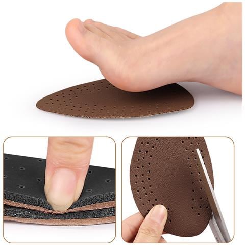 4 Paia Di Scarpe Cuscini Per L'avampiede Solette Per Scarpe In Pelle Di Mucca - Foto 3