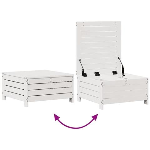 Set Salotto da Giardino 3 pz Cuscini Legno Massello Pino Bianco - Foto 2